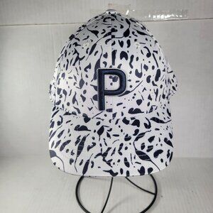 Puma Adjustable White & Black Pattern Hat With Embroidered "P" Logo